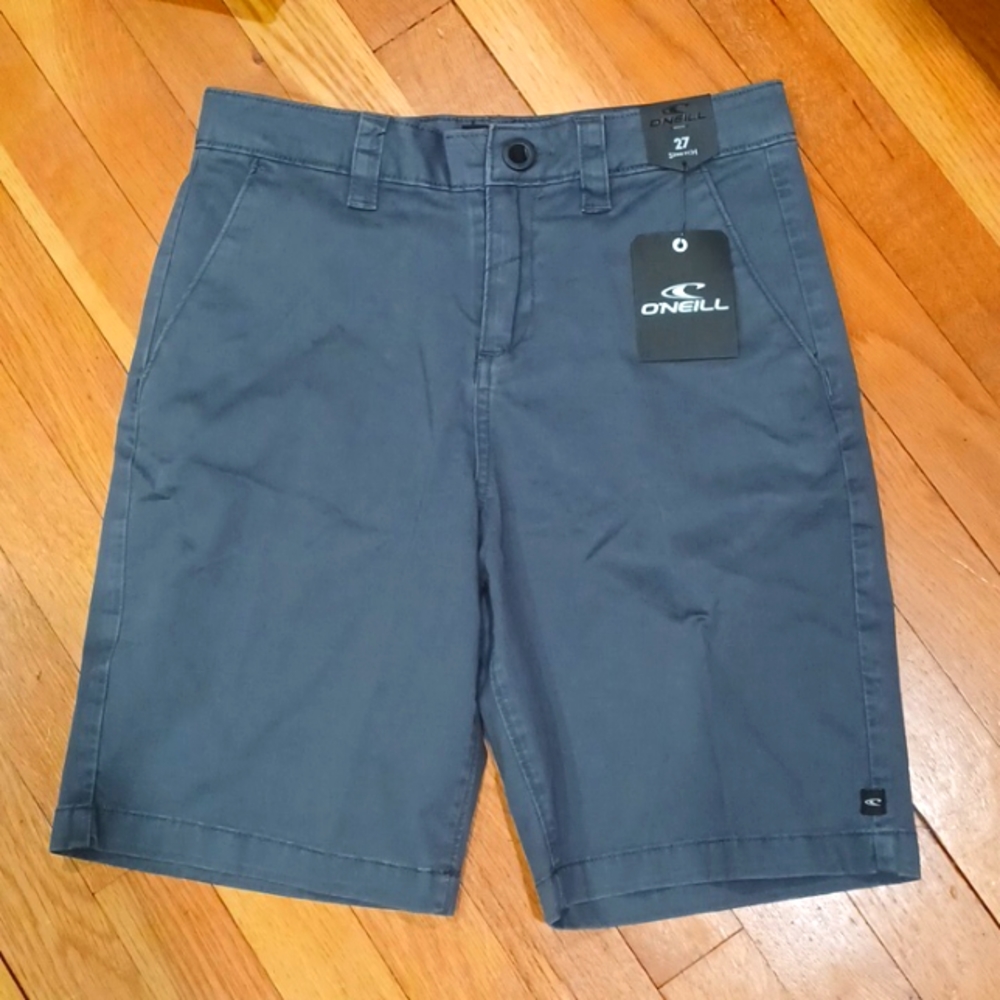 NWT O'Neill Shorts Mens 27 Classic Chino Gray Stretch Preppy Summer Surf Beach